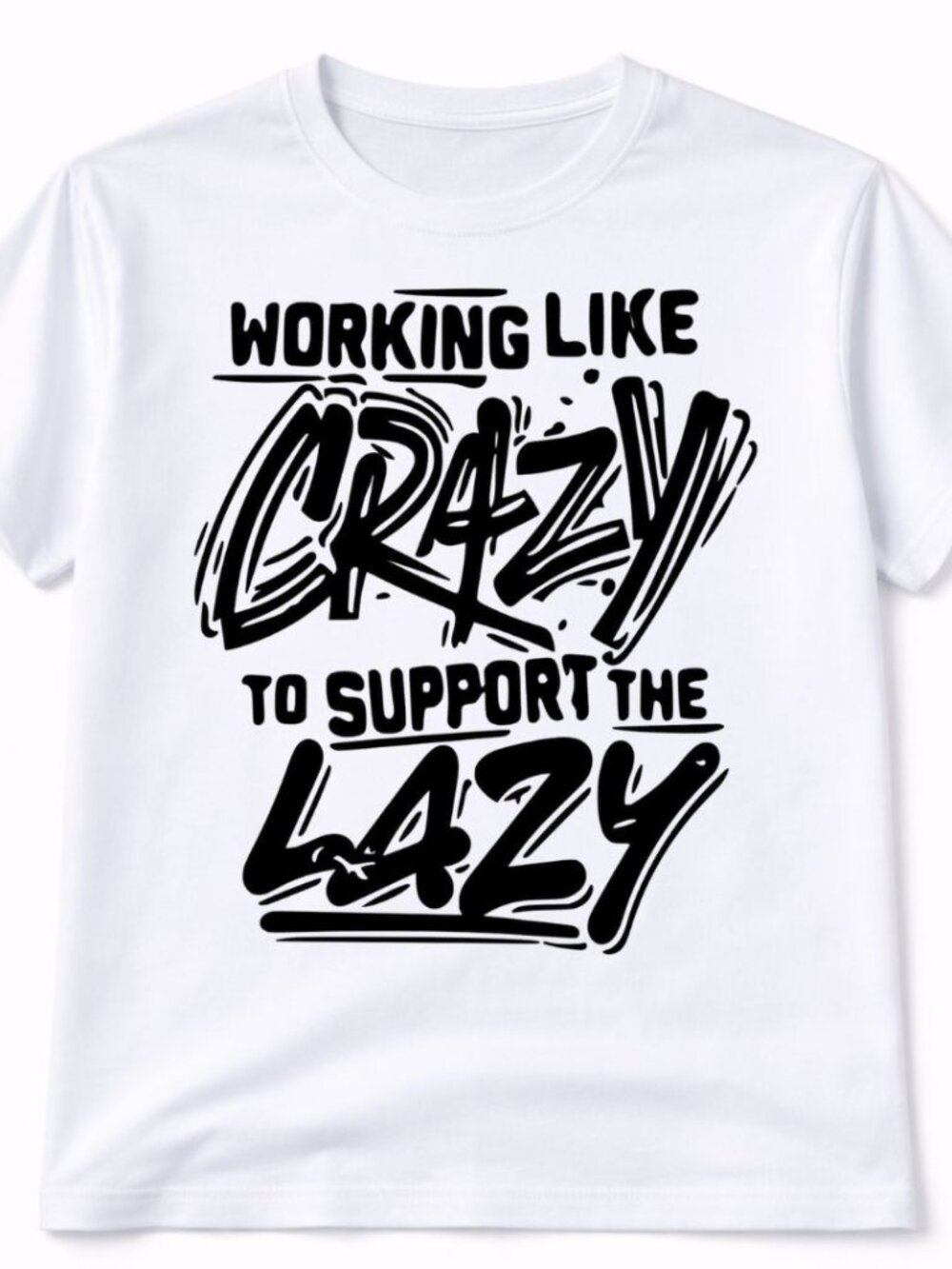Working Like Crazy Graphic T Shirt Trendy Boutique Style Tee Mens Gifts White